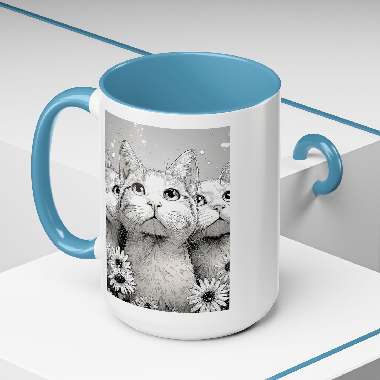 Whimsical Cat Accent Coffee Mug - Perfect for Cat Lovers and Gift Giving