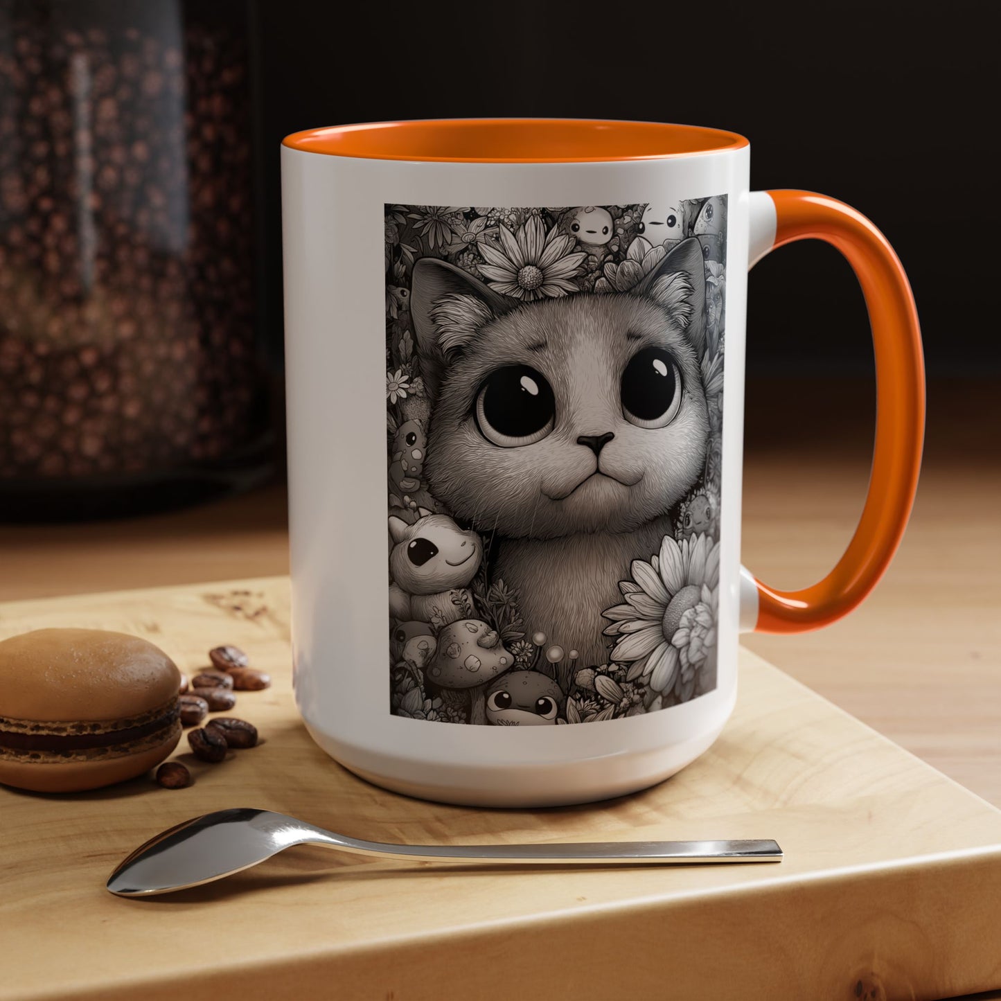 Cute Cat in Fantasy Garden - Coffee Mug (11 or 15oz)